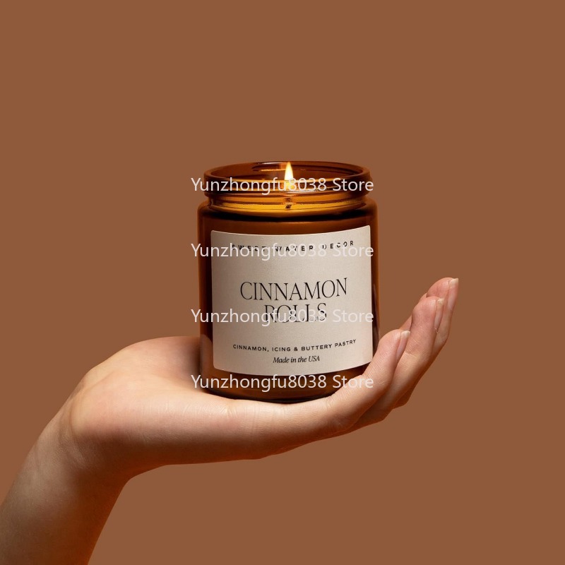 Amber Jar Candle - Warm Spice, and Citrus Scent for