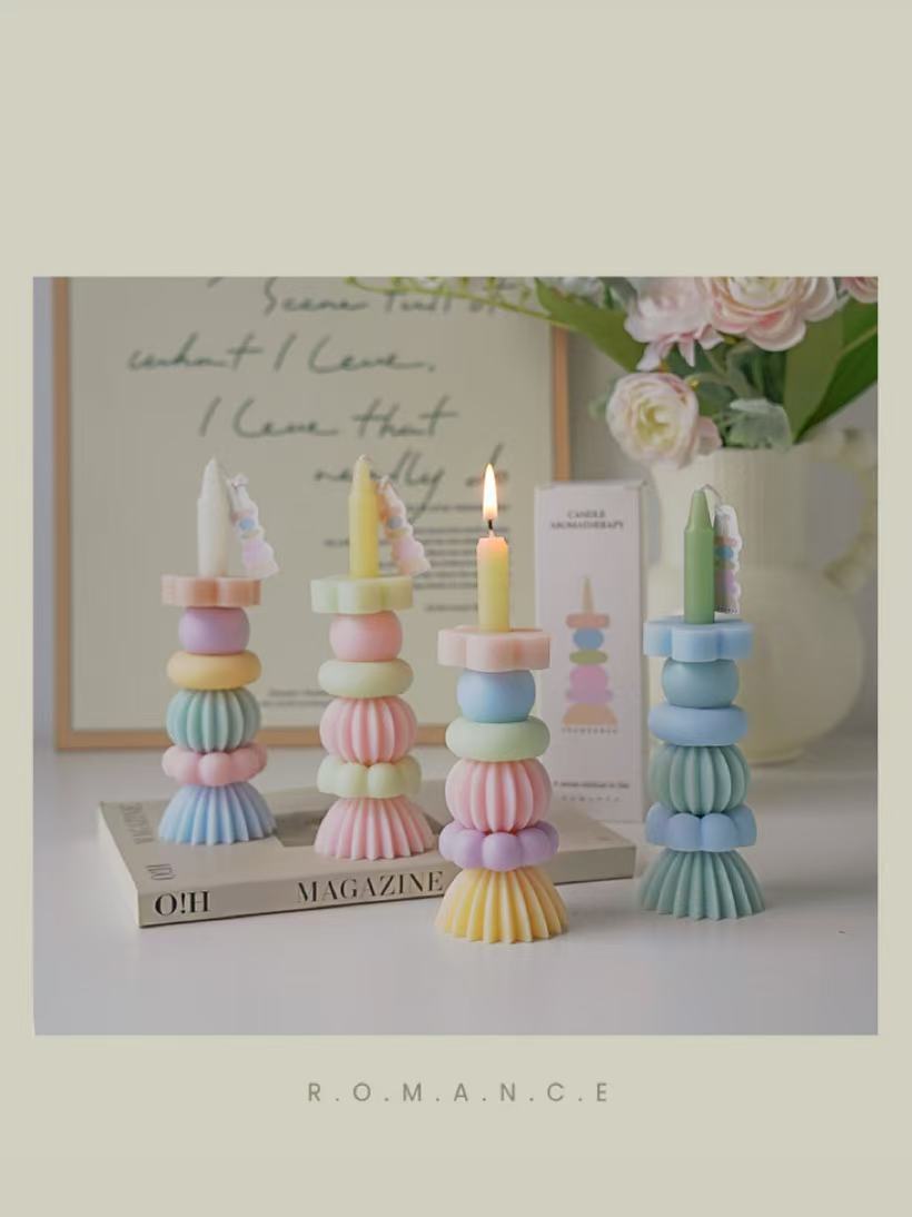 Fragrance In Home - Artisan Geometric Layered Fragrance Candle, Lovely