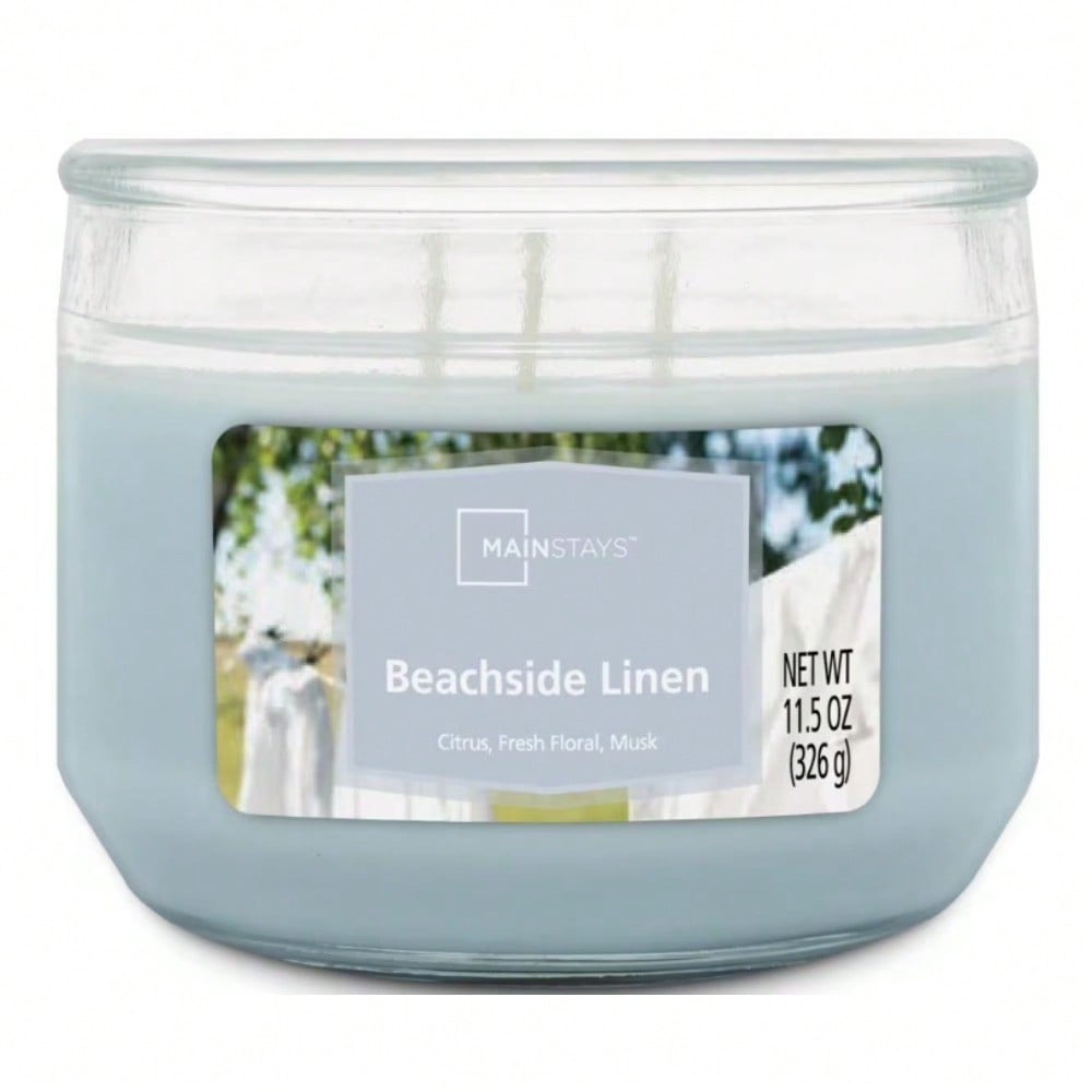 3-Wick Scented Glass Jar Candl - Home Fragrance Fresh Linen review and price