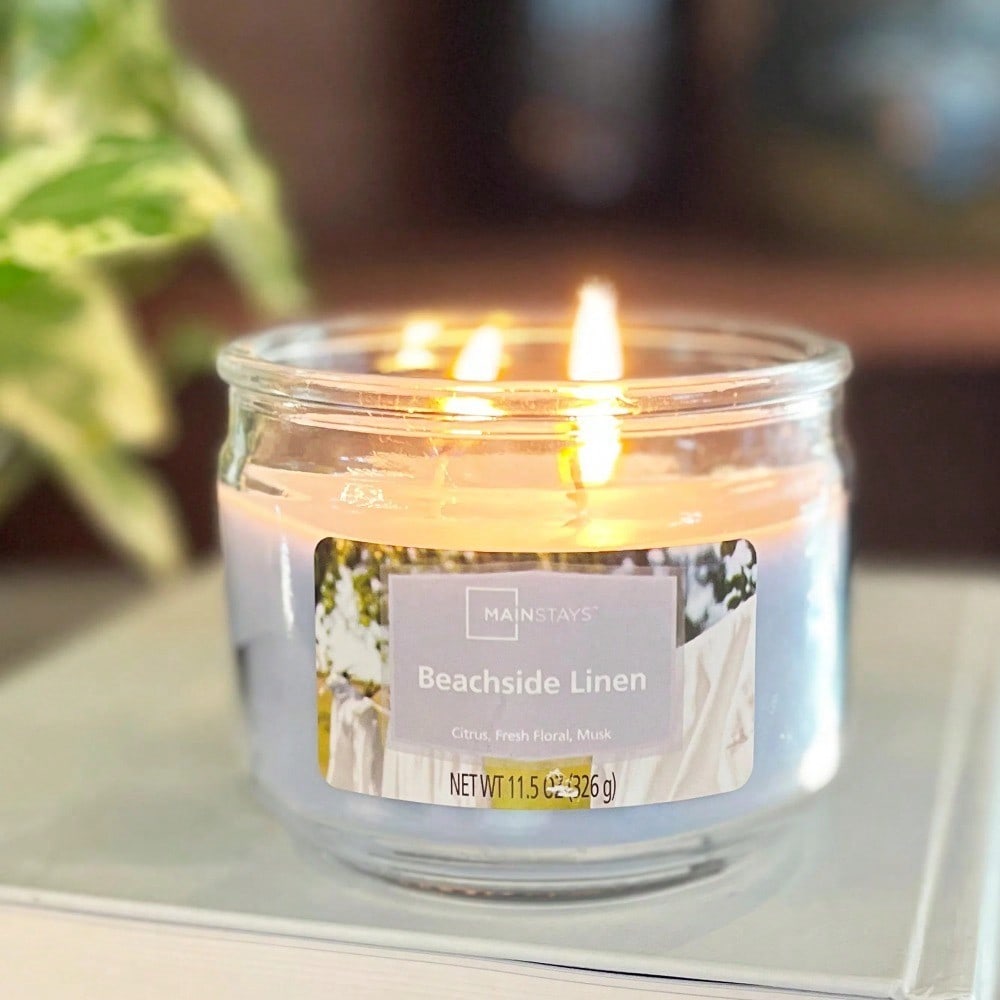 3-Wick Scented Glass Jar Candl - Home Fragrance Fresh Linen review and price