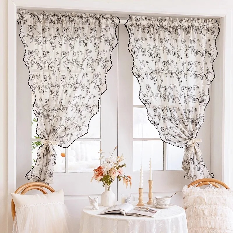 French Retro Lace Gauze Curtai - Home Fragrance In French review and price