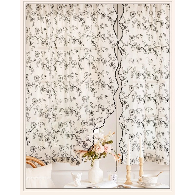 French Retro Lace Gauze Curtai - Home Fragrance In French review and price