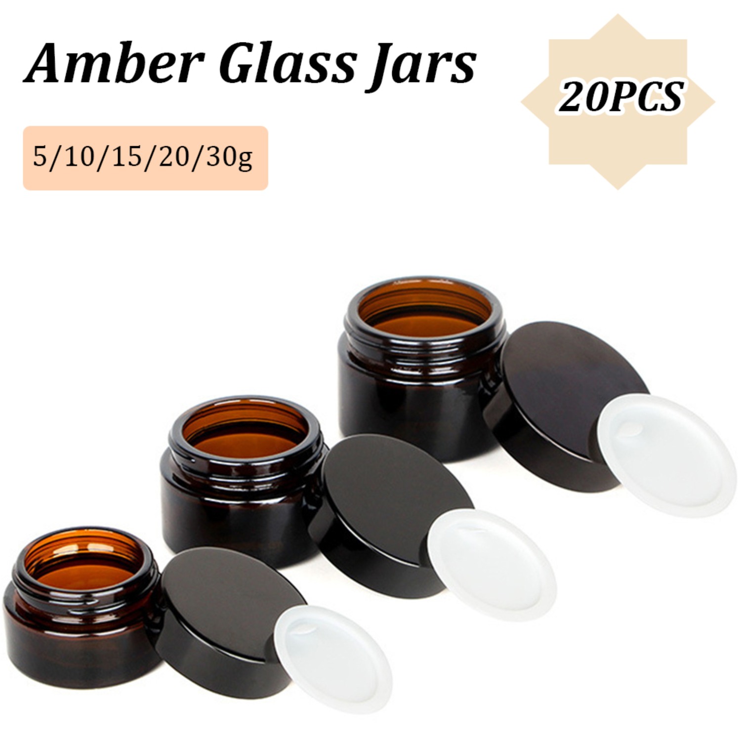 20PCS Small Amber Glass Jars w - Amber Jar Candle review and price